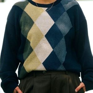 Men's Navy Knit Sweater Made in USA